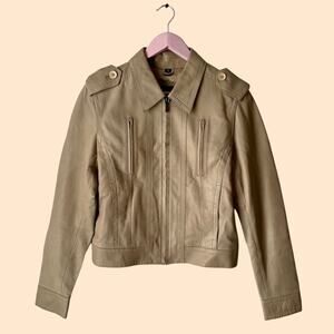 Whet Blu Tan Leather Jacket Size Small